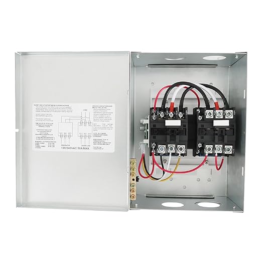 RV Automatic Transfer Switch, Rated 240VAC 50A 70A Neutral - Applied to RV, Speedboats, 120/240 Volt Power Sources