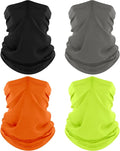 4 Pack Neck Gaiter, Cooling Breathable Face Mask UV Protection Scarf Hiking Bandana for Men/Women