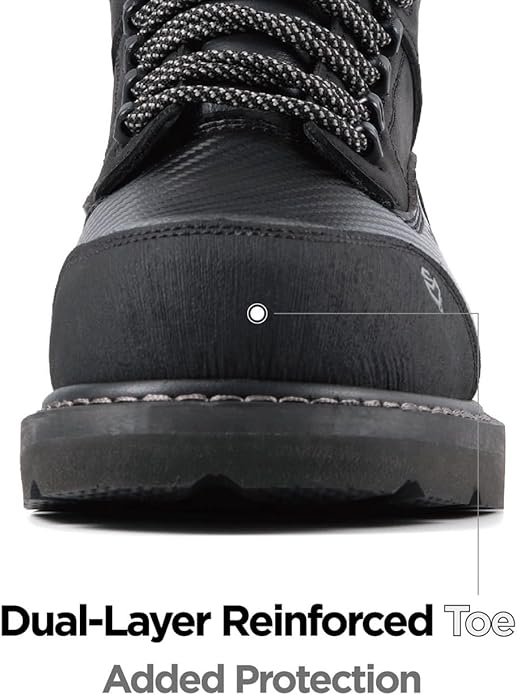 SUREWAY Men's 6" Waterproof Soft/Composite Toe Work Boots - Crazy Horse Leather Safety Shoes,GoodyearWelt Slip Resistant EH Rated Heavy Duty Construction Boots for Industrial, Roofing, Landscaping