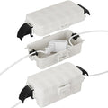 FLEMOON [2 Pack] IP55 Outdoor Electrical Box Waterproof with Detachable Awning Covers, 8.3 x 4.1 x 3.7 inch Weatherproof Extension Cord Cover, Easy Installation for Outdoor Plug, String Lights, White