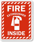 SmartSign 30 x 24 inch “Fire Extinguisher Inside” Metal Sign with Pre-cleared Holes, 80 mil Laminated Rustproof Aluminum, Red and white, Made in USA