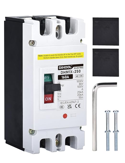DIHOOL DC Main 160 Amp Circuit Breaker, 500V Battery Disconnect Switch, Master Switch for Boat Trolling Motor Marine ATV Trailer
