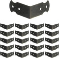 Geesatis 1.6" X 0.7" Set of 20 Right Angle Decorative Corner Protector Box Edge Cover Bracket, with Mounting Screws, Iron, Bronze