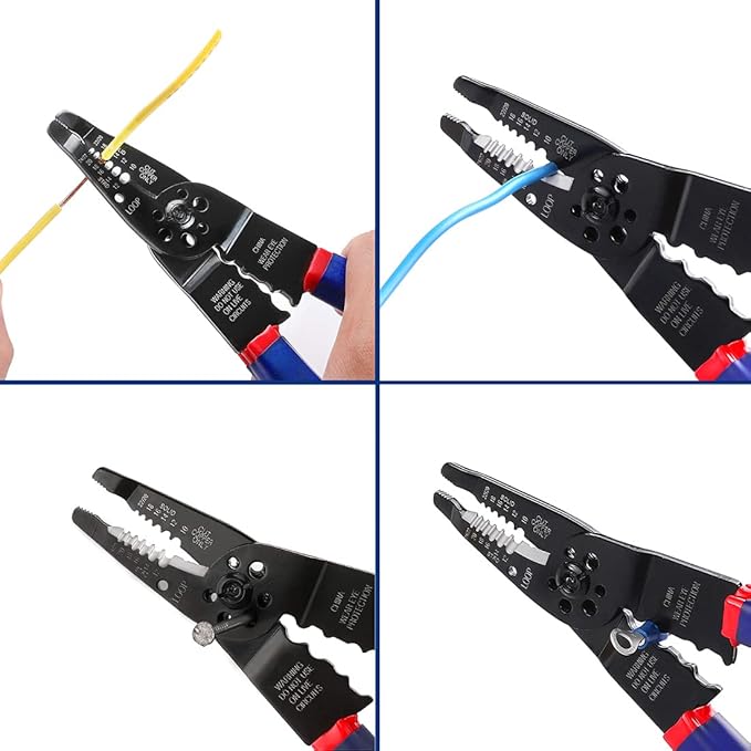 WORKPRO Wire Stripper Set, 8-Inch Multi-Tool Stripper and 8-Inch Self-Adjusting Wire Stripper Set for Stripping, Cutting and Crimping