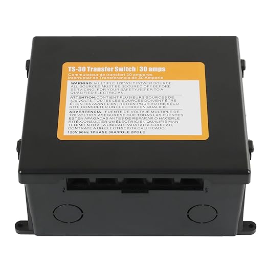 Automatic Transfer Switch, 120 VAC, 30 Amp, Automatic Transfer Relay Switch