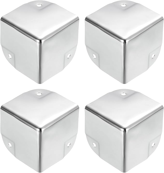 uxcell Metal Box Corner Protectors Box Edge Guard Protector 50 x 50 x 50mm Silver Tone 24pcs for Table Corners and Desk Corners