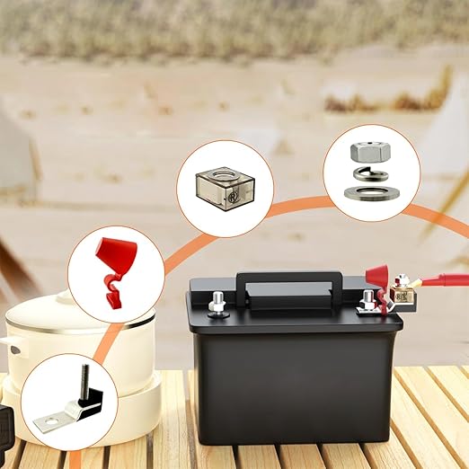 MRBF Terminal Fuses Block Kit- 500Amp 32V DC Max/ IP66 Waterproof Fuse for Boats, Marine, RVs, Solar Systems-Overload Short Circuit Protection-Fits Inverters,Charging Piles,Trolling Motors (2-Pack)