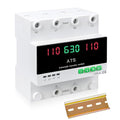 63A 110V Automatic/Manual Transfer Switch, DIN Rail Mount 110V for Generator Backup Power & Gas Furnace, 50/60Hz, LED Display, CE Certified