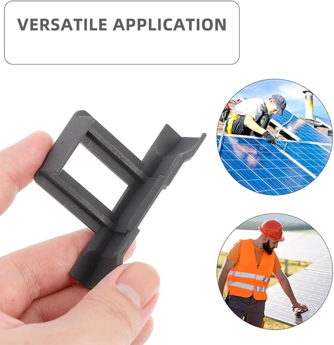 YARNOW 12pcs Solar Panel Drain Clips and Water Guide Mud Clamps for Outdoor Photovoltaic Modules 35mm Non-Coated Stagnant Water Removal and Drainage Solution