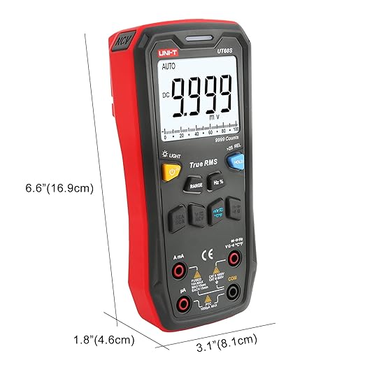 UNI-T Digital Multimeter Smart,UT60S True RMS,9999 Counts 1000V AC DC Voltmeter Ammeter Capacitor Temperature,Fully Automatic Anti-Burn Intelligent Multimeter Tester