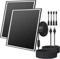 6W Solar Panel Charger for Outdoor Security Cameras. Micro USB/USB - C/DC (35 * 135) Fits Eufy/Wyze/Ring Camera, 9.8ft Cable,Waterproof Stabilization System for Battery Protection Fast Charging