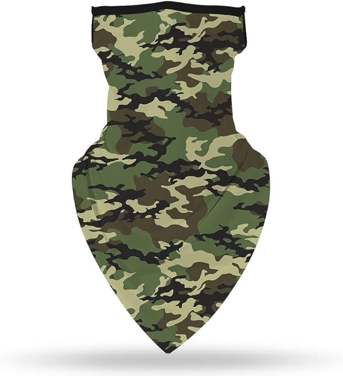 YAYOUREL Neck Gaiter Face Mask Bandanas for Men Women UV Face Scarf Cover Ear Loop Hole Facemask for Fishing Running Cycling