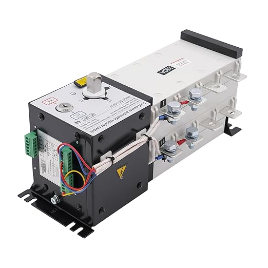 63A 110V Dual Power Automatic Transfer Switch Manual Transfer Switch 50/60Hz Din Rail Mounted Mini ATS 2/3/4P 63/32A for Hone Generator and Backup Power RV (4P 250A)