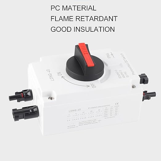 1200V 32A Photovoltaic DC Isolator Solar Switch, IP66 Waterproof Isolation PV Disconnect, for Off Grid On Grid Solar Systems, Solar Power System RV, Boat Proctive