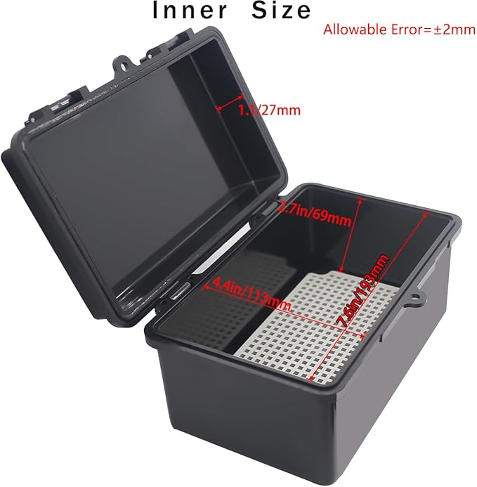 Junction Box, Hinged Black Cover IP67 Waterproof ABS Project Box with Mounting Plate Electrical Box Enclosure with Wall Bracket 8.3 x 5.1 x 4.3inch(210x130x110mm)