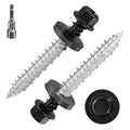 # 3/16 * 1-1/2" 460PCS 5lbs Black Hexagonal Metal Sheet roof Screws, #10 * 1-1/2 with EPDM washers and Hexagonal self Tapping, Used for Metal to Wood, Corrugated Roofs.5 * 38mm