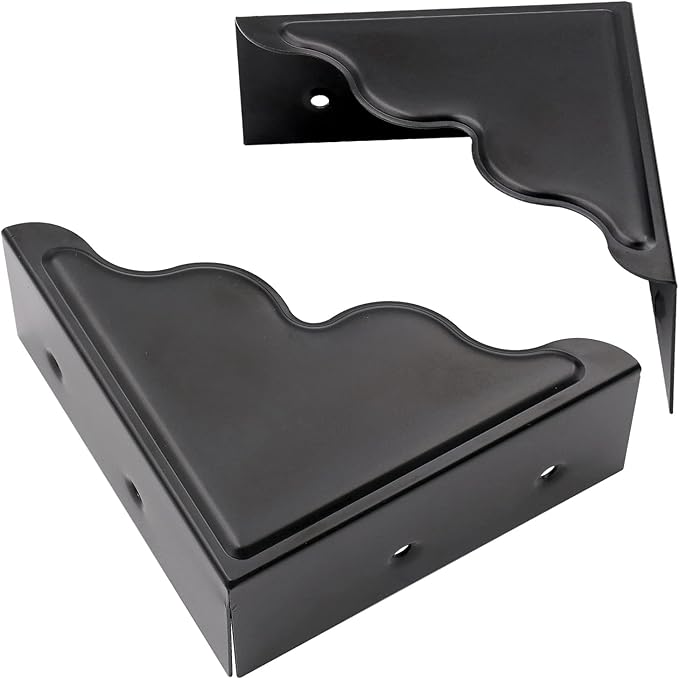 3.74inch Metal Corner Protectors Decorative Desk Box Corner Protector Desk Case Edge Cover Guard Furniture Corner Pack of 4