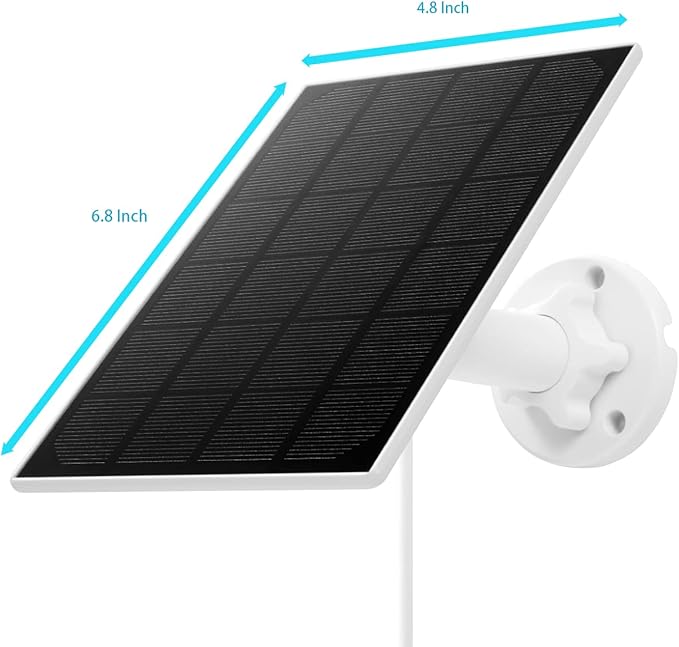 5W Solar Panel, IP 65 Waterproof 5V Micro USB Port for Security Cameras Wireless Outdoor, Compatible with Rechargeable Battery Security Camera