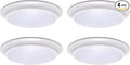 LIT-PaTH LED Flush Mount Ceiling Lighting Fixture, Dimmable 7 Inch 11.5W 900 Lumen, Aluminum Housing Plus PC Cover, Damp Location Rated for Bathroom, 4000K, 4-Pack