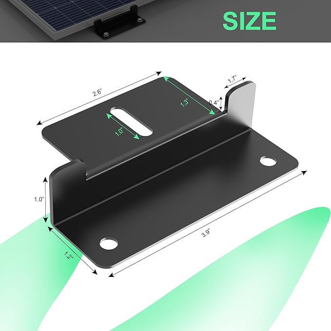 Solar Panel Mounting Z Brackets,Solar Panel Brackets, Solar Panel Mount, Aluminum Corrosion-Free Construction for RVs, Trailers, Boats, Yachts, Wall and Other Off Gird Roof Installation，Black