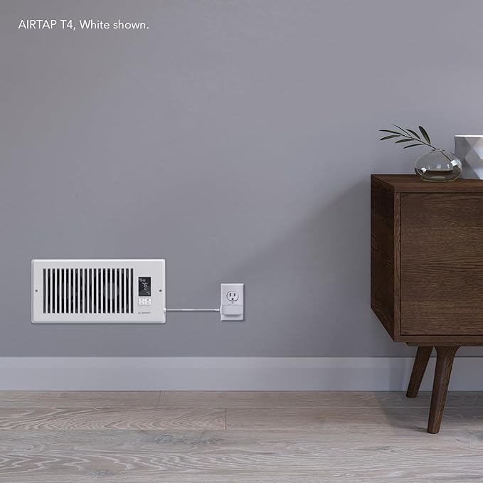 AC Infinity AIRTAP T4 White, Register Booster Fan for 4” x 10” Register Holes, Improves Heating & Cooling Vents, Quiet 10-Speeds, Bluetooth App Control Data Alerts. ONLY FITS 4” x 10” Duct Openings