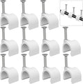 Nail in Cable Clips - 500 Pcs, 10mm, Coax & Speaker Wire Clips, Ethernet & RG6/59 Clamps