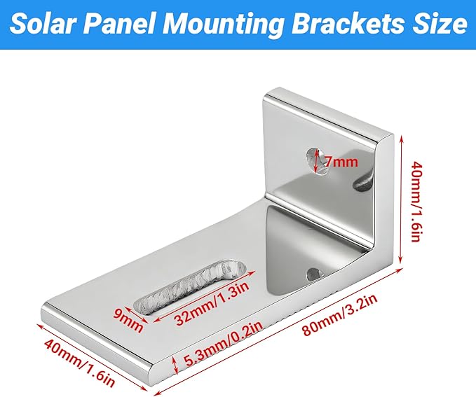 L Foot Solar Mount, Aluminum Alloy Photovoltaic Panel Mounting Bracket, Photovoltaic Mount for Roof PV System Waterproof & Weather Proof,Strong Load (10PCS)