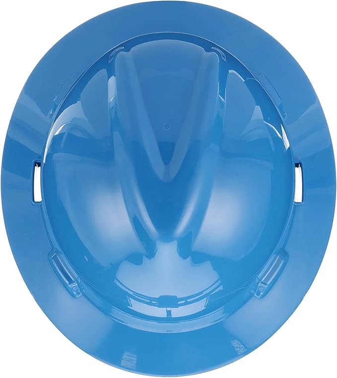MSA V-Gard Full-Brim Hard Hat with Suspension - Polyethylene Shell, Superior Impact Protection and Self Adjusting Crown Straps - Standard Size Hard Hat