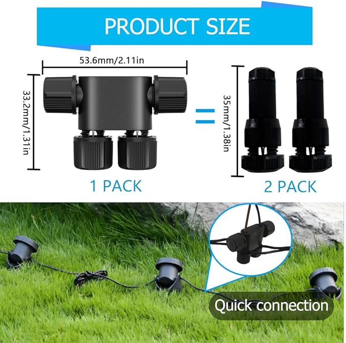 NETEHA 20 Pack Low Voltage 12-18 Gauge Wire Connectors for Landscape Lighting, Pathway Lights, Outdoor LED Lights