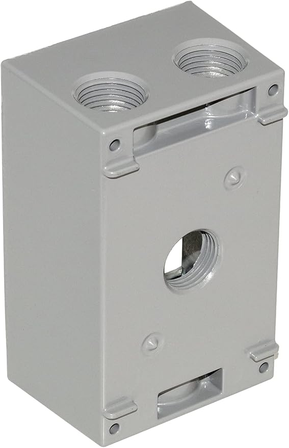 Sigma Electric, Gray Count (Pack of 2) Sigma Engineered Solutions, 14251 1/2-Inch 4 Hole 1-Gang Box