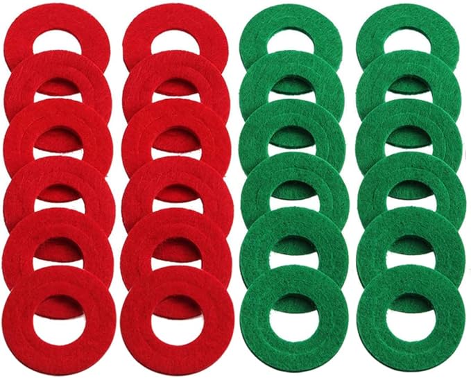 Ampper 24 Pieces Battery Terminal Anti Corrosion Washers, Battery Terminal Post Fiber Washers Protector (12 Red & 12 Green)