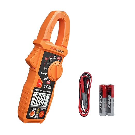 Digital Clamp Meter Auto-Ranging Multimeter Amp Voltage Tester Measure AC Current 600 A, AC/DC Voltage, Resistance, NCV, LPF, Diodes, Continuity and Backlight for Electricians