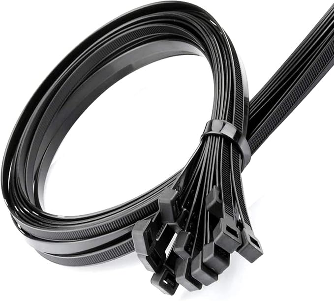 40 Inch Extra Large Zip Ties With 200 Pounds Tensile Strength Long Cable Ties Big Heavy Duty Outdoor Plastic Ties Black (19 Pack)