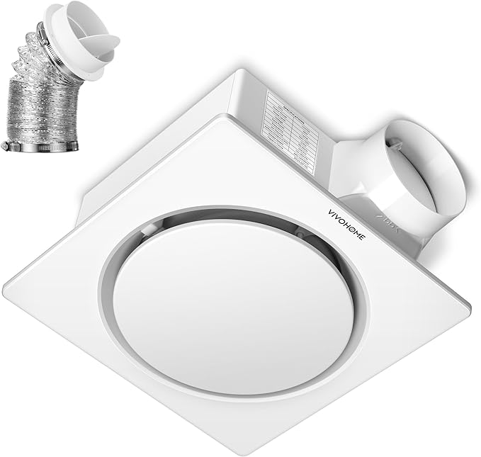 VIVOHOME AutoFlow Bathroom Exhaust Fan with Humidity Sensor (160-110-30CFM) - Energy-Saving EC Motor,10.2-inch Ceiling Retrofit Bath Fan, No Attic Access Needed(Install Kit, 4-in Duct Included)