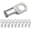 SELTERM 10pcs 1/0 AWG-1/2" Stud (Wide Pad) Tinned Copper Wire Lugs, Heavy Duty Battery Cable Ends,0 Gauge Ring Terminals, UL Battery Lugs Marine Grade Copper Eyelets Battery Terminal Connectors