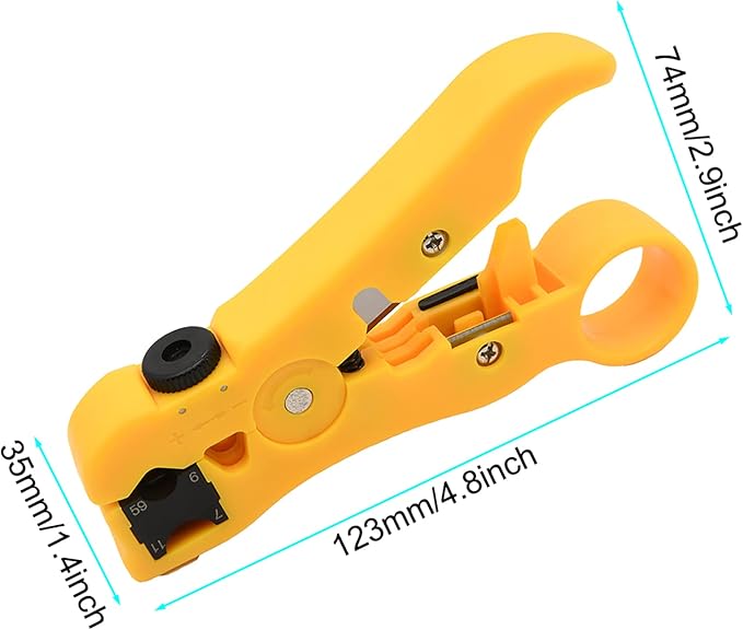 Adjustable RG6 RG11 Coax Cable Crimper Kit - RG6 & RG11 Compression Tool, Stripper