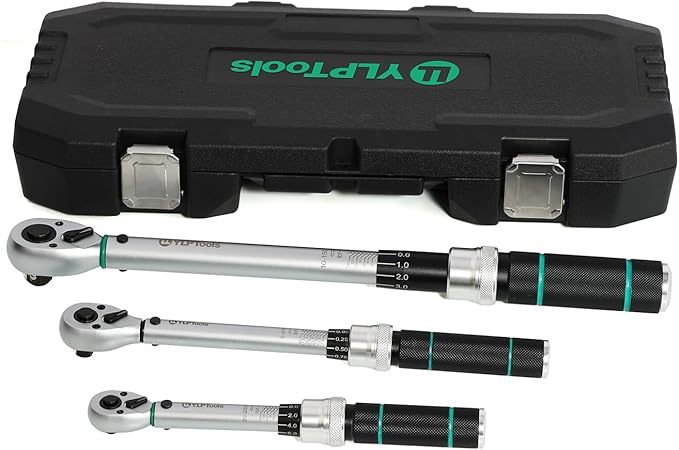 3-Piece Click Torque Wrench Set – 1/4", 3/8", 1/2" Drive, ±3% Accuracy, 72-Tooth Ratchet, Dual-Direction, Chrome Vanadium Steel, Includes Storage Cases