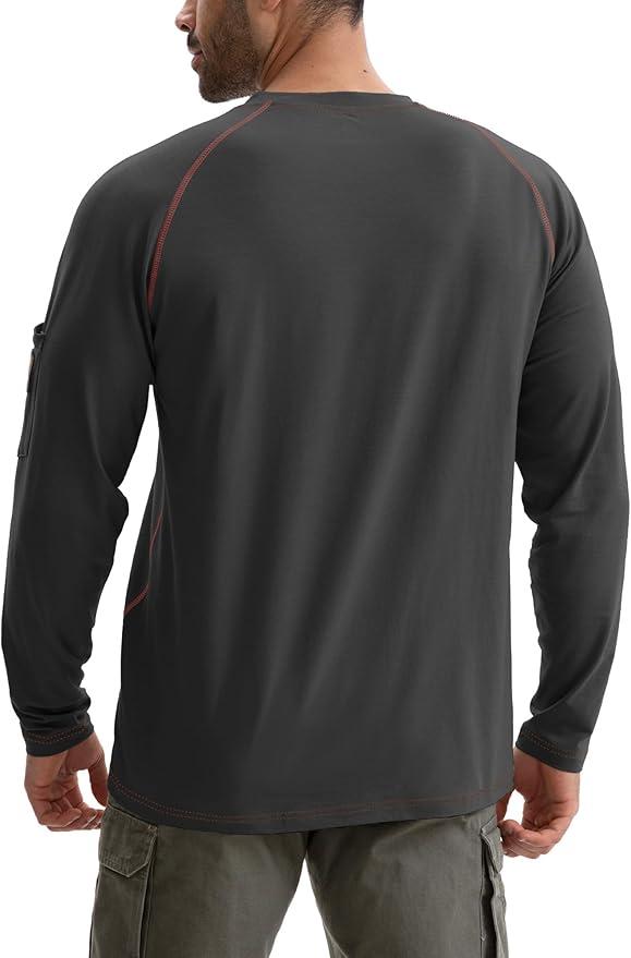 WORKWEYA FR Shirts for Men 6OZ Light Weight Welding Shirts Thumb Hole Stretch Breathable NFPA2112 CAT2 for Summer