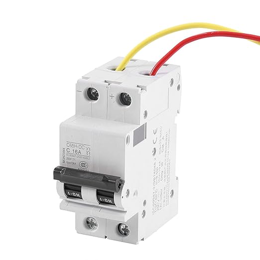 1pc 250v Solar Din Rail Circuit Breaker, 16a/32a/63a Low Voltage Circuit Breaker for Solar Panels Grid System Wind and Solar System and Many Other DC Systems(16A)