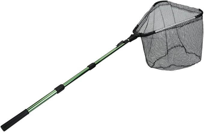 RESTCLOUD Fishing Landing Net with Telescoping Pole Handle, Fishing net Freshwater for Kids Men Women, Extend to 40-63 Inches