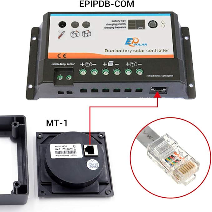 EPEVER MT-1 Remote Meter with LCD Display for Duo Battery Solar Panel Charge Controller