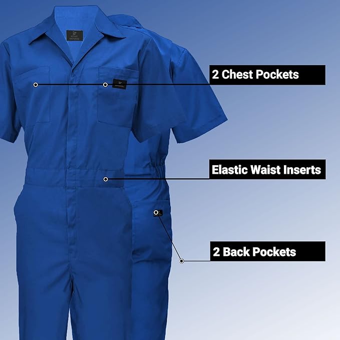 Coveralls Workwear Men Short Sleeve Coveralls