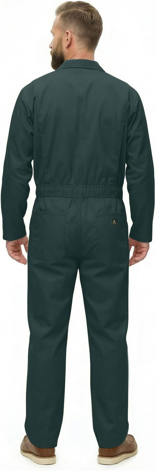 Natural Uniforms Mens Long Sleeve Zip Up Twill Coverall, Stain and Wrinkle Resistant