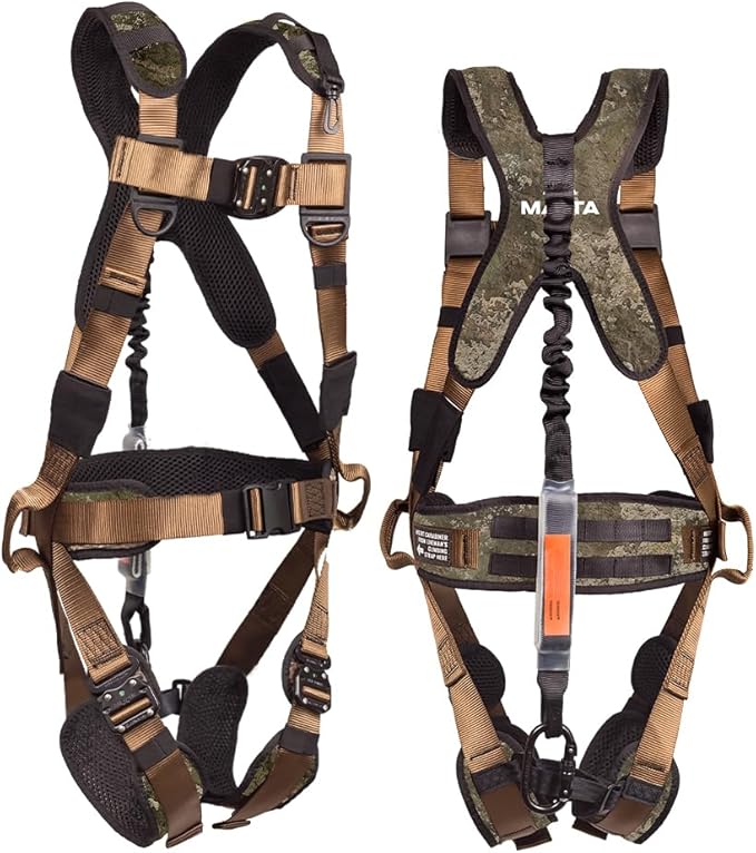 Malta Hunting Safety Hunter's Elite Safety Harness Set with Tree Strap, Deer Drag/Suspension Relief Strap