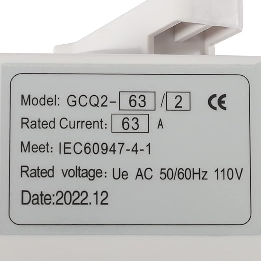 (New) 2P 63A Dual Power Automatic Transfer Switch with Manual Changeover and Generator, 110V, White