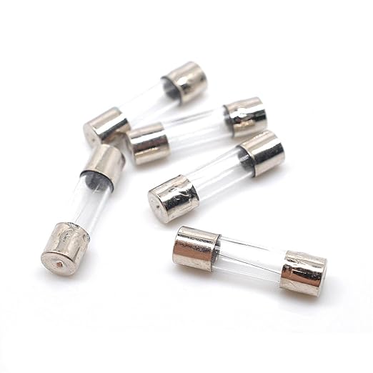 Oiyagai 5pcs Fuse Holders with 10A 250V 6x30mm Glass Fuses, Panel Mount Base, FS101, Circuit Protection for AC Devices