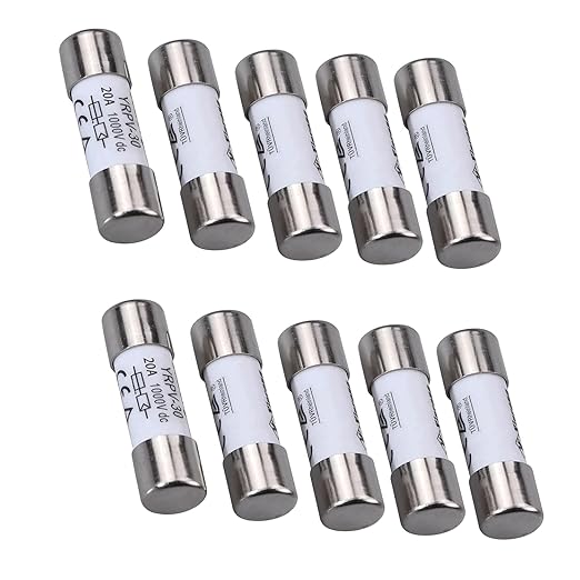 10 Pcs 10x38mm 1000V DC fusible Solar PV Photovoltaic Fuse 20A in line Fuse 20A CE UL:1000V DC In20A/40.3kA