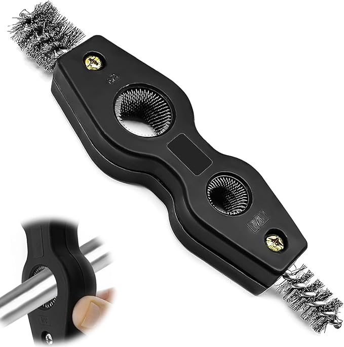 4 in 1 Car Battery Terminal Cleaning Brush, Anti-Rust Auto Battery Cleaner Brush Tool, Universal for Automotive and Marine for Plumbing Installation Soldering Brazing, Car Accessories (Black)
