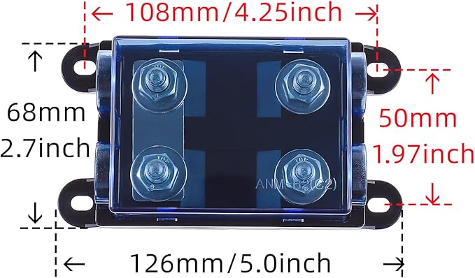 BOJACK 2-Way AMG Mega Fuse Holder (Pack of 1 ANM-B2)