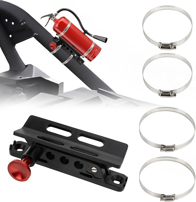 PSLER Quick Release UTV Fire Extinguisher Mount Kits Universal for Truck Wrangler JT TJ JKU JK JL UTV X3 RZR Ranger ATV SUV RV Red